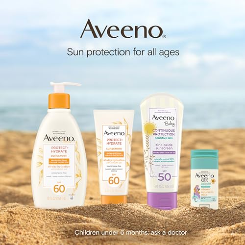 Aveeno Protect + Hydrate SPF 60 Sunscreen Lotion for Face & Body, 3 Fl Oz