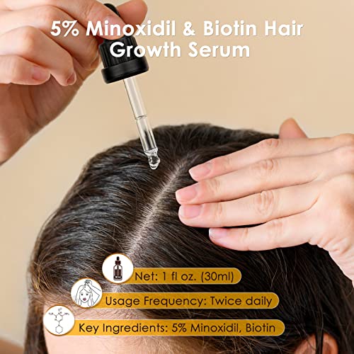 Glemme 5% Minoxidil Hair Growth Serum with Biotin for Men & Women