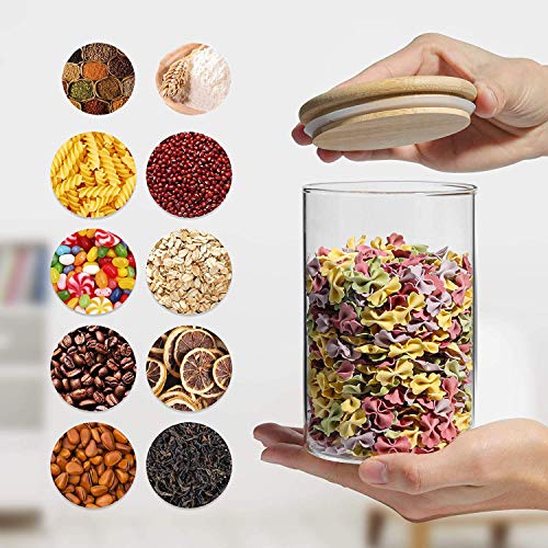 18.5 Oz Glass Storage Jars with Bamboo Lid - 2-Pack