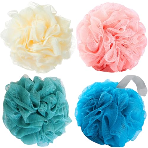 MISSJOJIAY Soft Mesh Luffa Sponge for Gentle Exfoliation - 4 Colors
