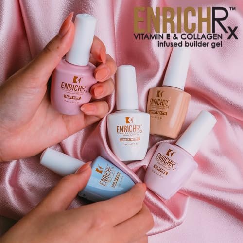 KUPA EnrichRx Builder Gel - Perfect Peach, Vitamin E & Collagen, 0.57 Fl Oz