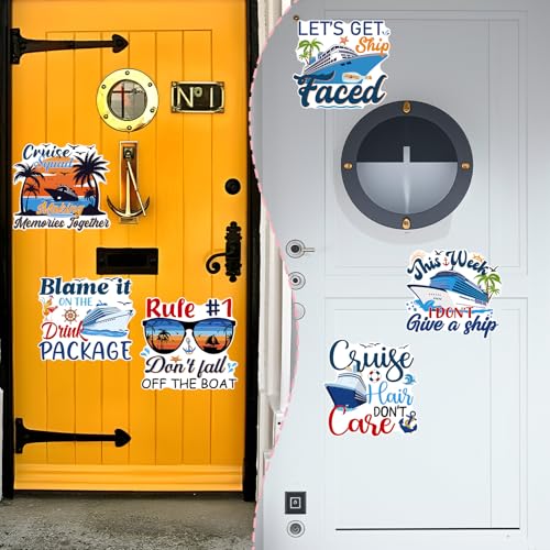 6 Pack Funny Cruise Ship Door Magnets - Sea Navigation Designs