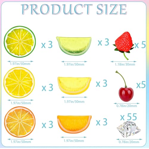 83 Pcs Artificial Fruit Ice Cube Set for Vibrant Decor