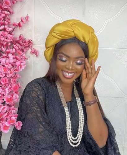 African Auto Gele Braid Turban Cap for Weddings and Formal Parties