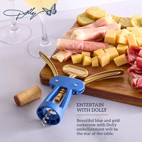 Dolly Parton Wing Corkscrew - Blue & Gold Wine Bottle Opener