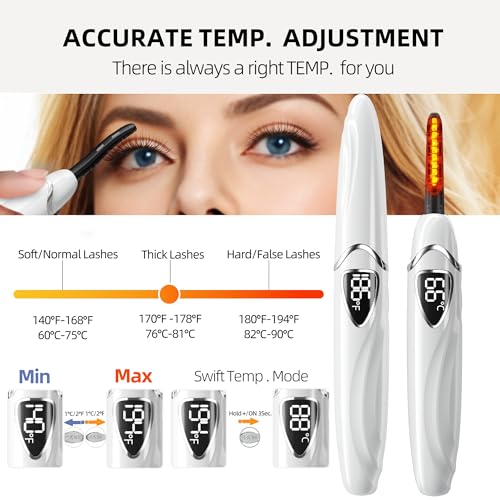 EYECURL Heated Eyelash Curler Vanilla Ice/Silver 148mm - Intelligent Temp Control