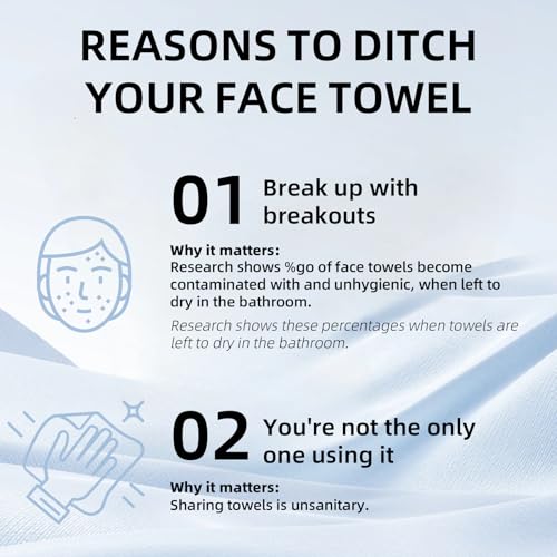 SilkenVive XL Disposable Face Towels - Ultra Soft Makeup Remover Cloths (50 Count)