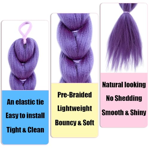 24 Inch Light Purple Braided Ponytail Hair Extension - SECPOCPONY