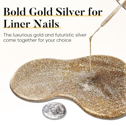Nicedeco Gel Nail Art Liner Set - 4 Color Metallic & Classic French Manicure