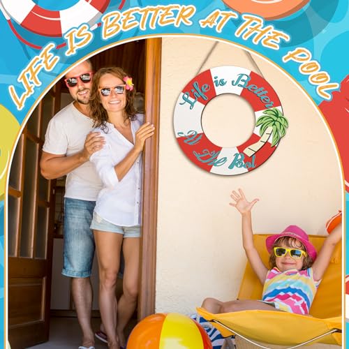 Life Is Better at The Pool Wooden Sign | Rustic Summer Decor