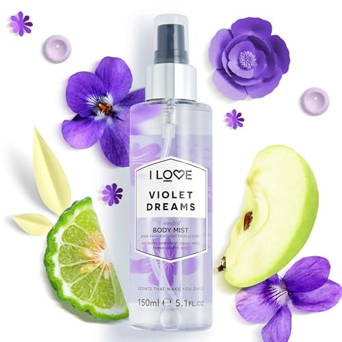 I Love Signature Violet Dreams Body Mist for Her 150ml Long Lasting & Fast Drying