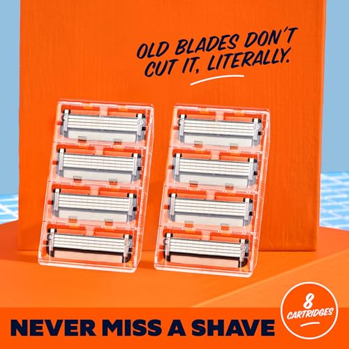 Dollar Shave Club 4 Blade Razor Refills - 8 Count Pack for Men