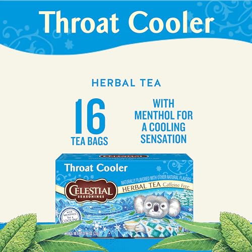 Celestial Seasonings Throat Cooler Herbal Tea - Caffeine Free, 32 Bags