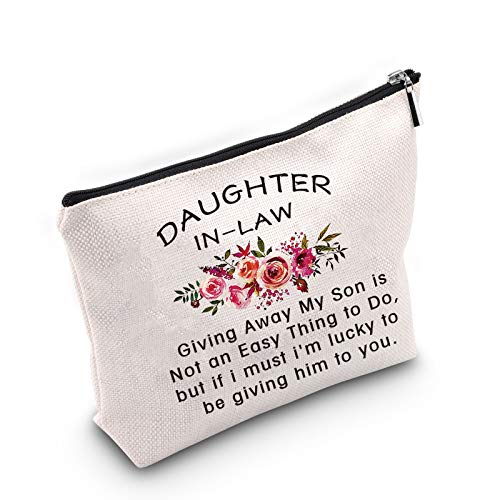 Daughter-in-Law Wedding Gift Cosmetic Bag - Keepsake Bridal Pouch
