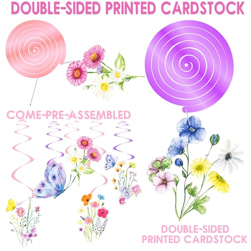 Wildflower Party Hanging Swirls - 20pcs Floral Decorations
