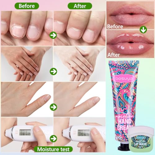 LIAYLILI 8 Pcs Hand Cream & Lip Balm Set - Travel Size Moisturizers