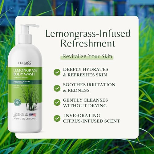 Edenika Botanicals Lemongrass Body Wash 16 fl oz - Organic & Hydrating