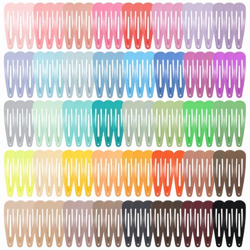 120Pcs 2In Snap Hair Clips for Girls Women, No-slip Metal Small