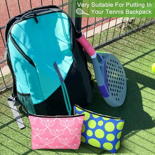 Bulyoou 10 Pcs Tennis Makeup Bags - Tennis Gifts for Women & Ladies, 8.7x5.9 inches
