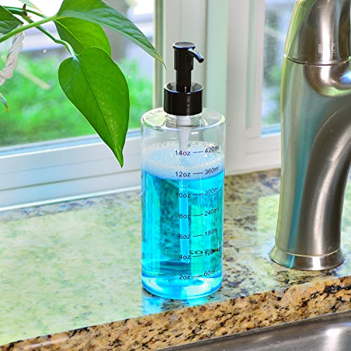 Youngever 5 Pack Clear Cylinder Pump Bottles 16 oz - Refillable