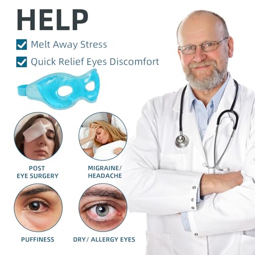 Chillojos Blue Reusable Gel Cold Eye Mask for Puffy Eyes & Dark Circles - Post-Surgery & Migraine Relief
