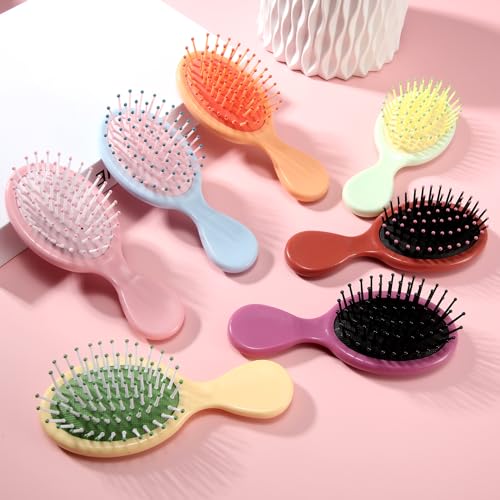 Sawysine 14-Pack Mini Detangling Hair Brush Set - Travel Size for Kids & Adults
