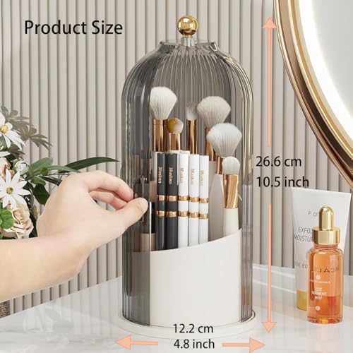 Wattlink 360° Rotating Makeup Brush Holder with Dustproof Lid