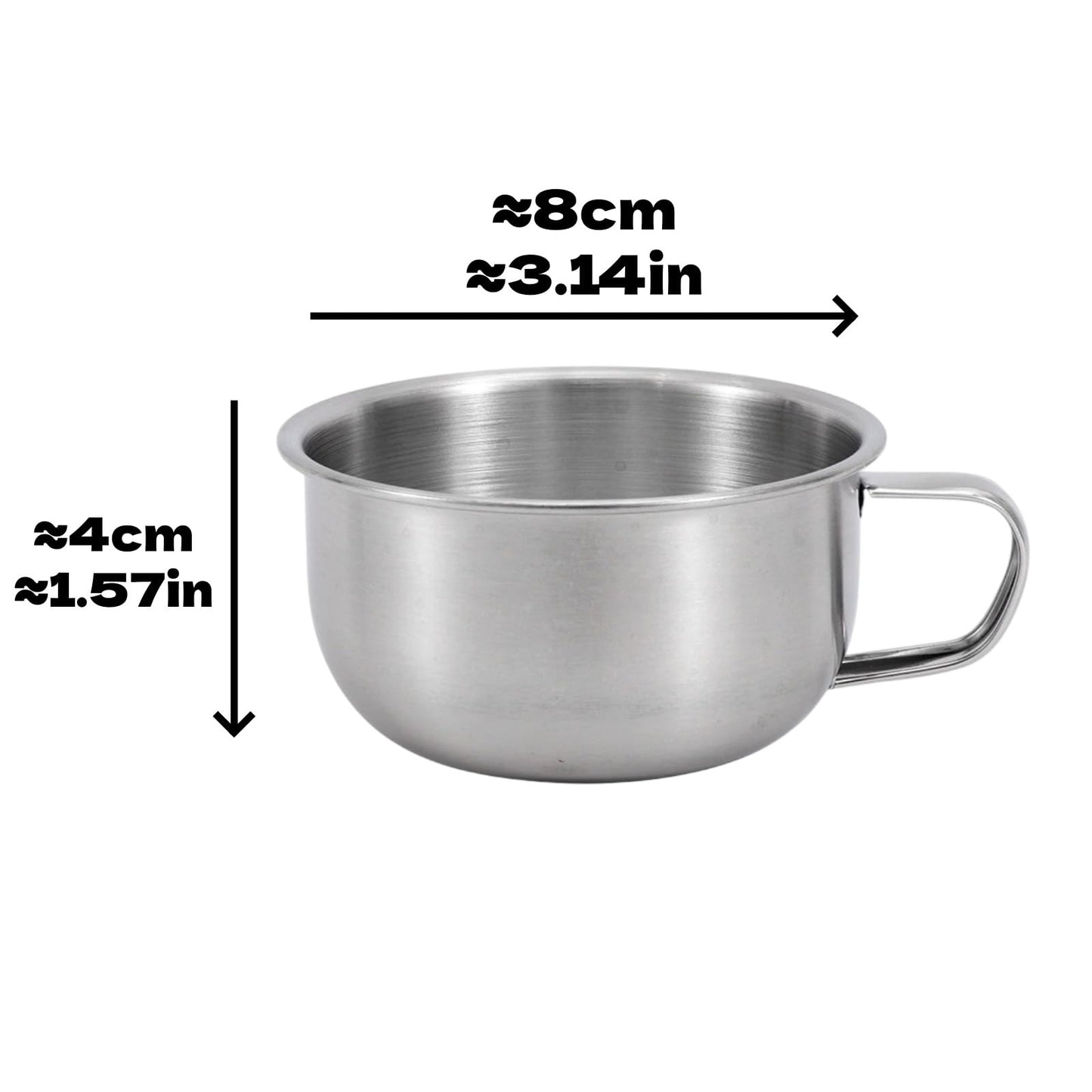 shjaywmda 2Pcs Shaving Lather Bowl Premium Stainless Steel Grooming Mug Shaving Bowl Cup with Handle for Beard Care and Traditional Grooming Rituals