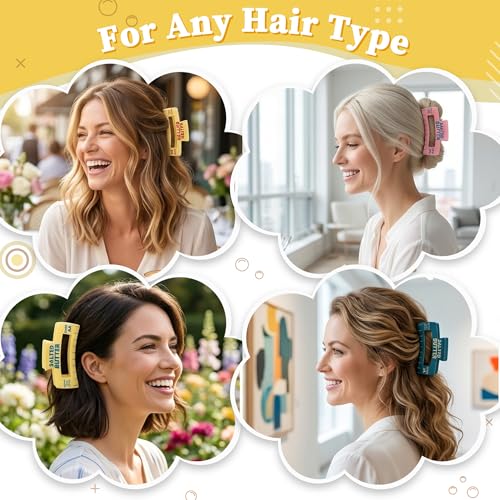 4 Pack Realistic Butter Hair Claw Clips - Cute Colors for Women
