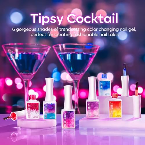 Modelones Neon Color Changing Gel Nail Polish Set - 6 Vibrant Shades, Beginner Friendly