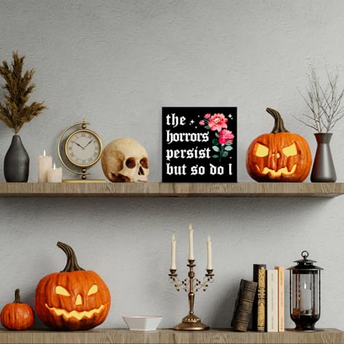 Gothic Wooden Box Sign - Unwelcome Home Decor 5x5 Inches
