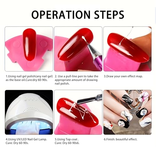 Finger Secret Spider Gel Kit for Nails - 5g White Silvery Art Gel