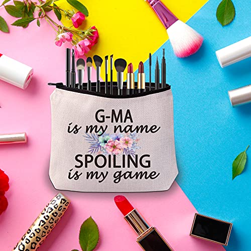 G-ma Is My Name Spoiling Is My Game Makeup Bag - Best Grandma Gift Pouch