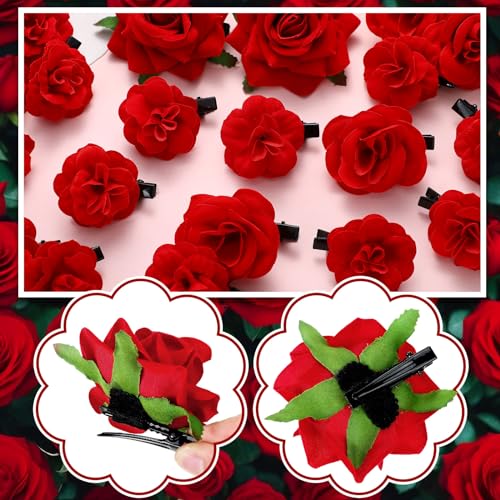 21-Piece Flower Hair Clips Set - Boho Rose Hair Barrettes for Women