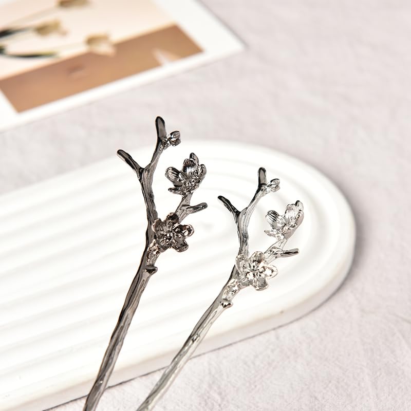 Vintage Metal Hair Sticks for Women - Long Chinese Hair Chopsticks for Buns & Hairstyles