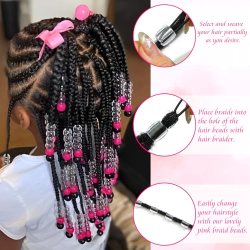 50PCS Clear Acrylic Hair Beads for Braids & Dreadlocks