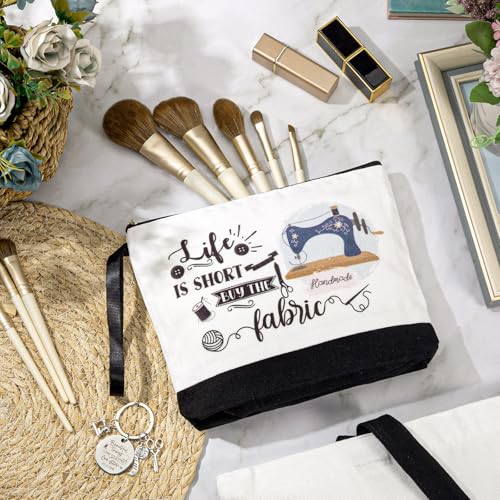 3-Piece Pig Lover Canvas Tote Bag, Makeup Pouch, and Keychain Gift Set