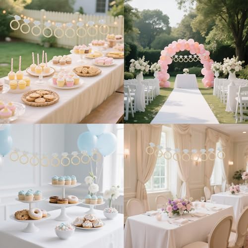 Glitter Ring Banner for Bachelorette & Bridal Shower Decor