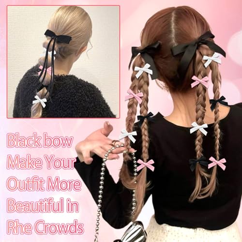 Beige 34PCS Pink Bow Hair Clips Set for Girls & Women - Satin & Tassel Style
