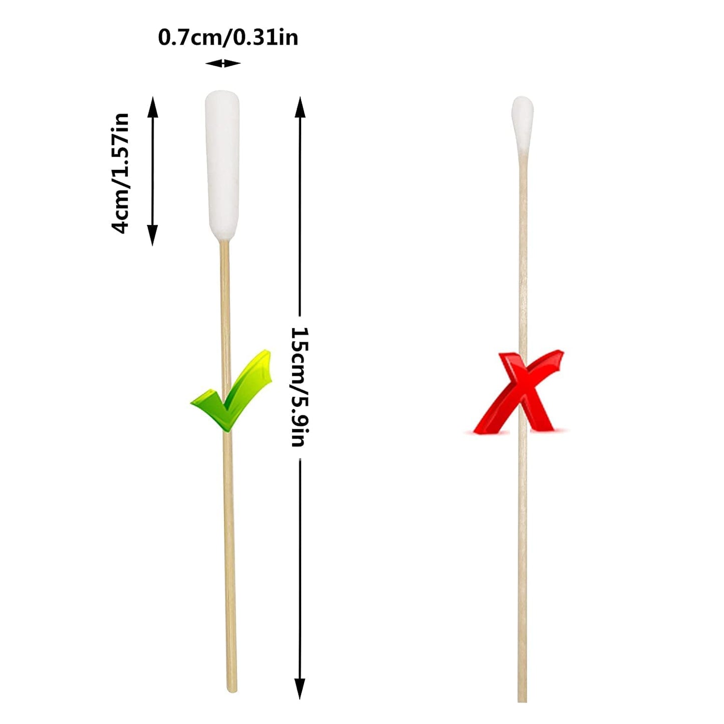 6 Inch Long Cotton Swabs of Medium&Large Pets Ears Cleaning,Makeup 100pcs