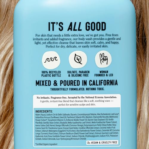 California Naturals Sensitive Skin Body Wash 16.5 oz (Pack of 2) - Vegan & Gentle Cleanser with Aloe & Chamomile