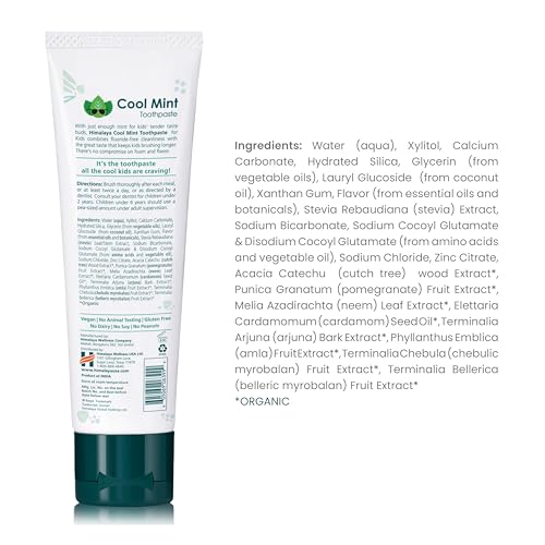 Himalaya Kids Toothpaste with Xylitol, Cool Mint - 2 Pack, Fluoride Free