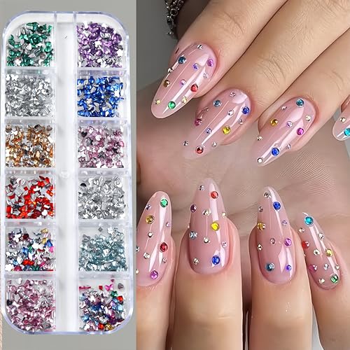 4000Pcs Colorful Rhinestone Nail Art Charms - 3D Mini Gems