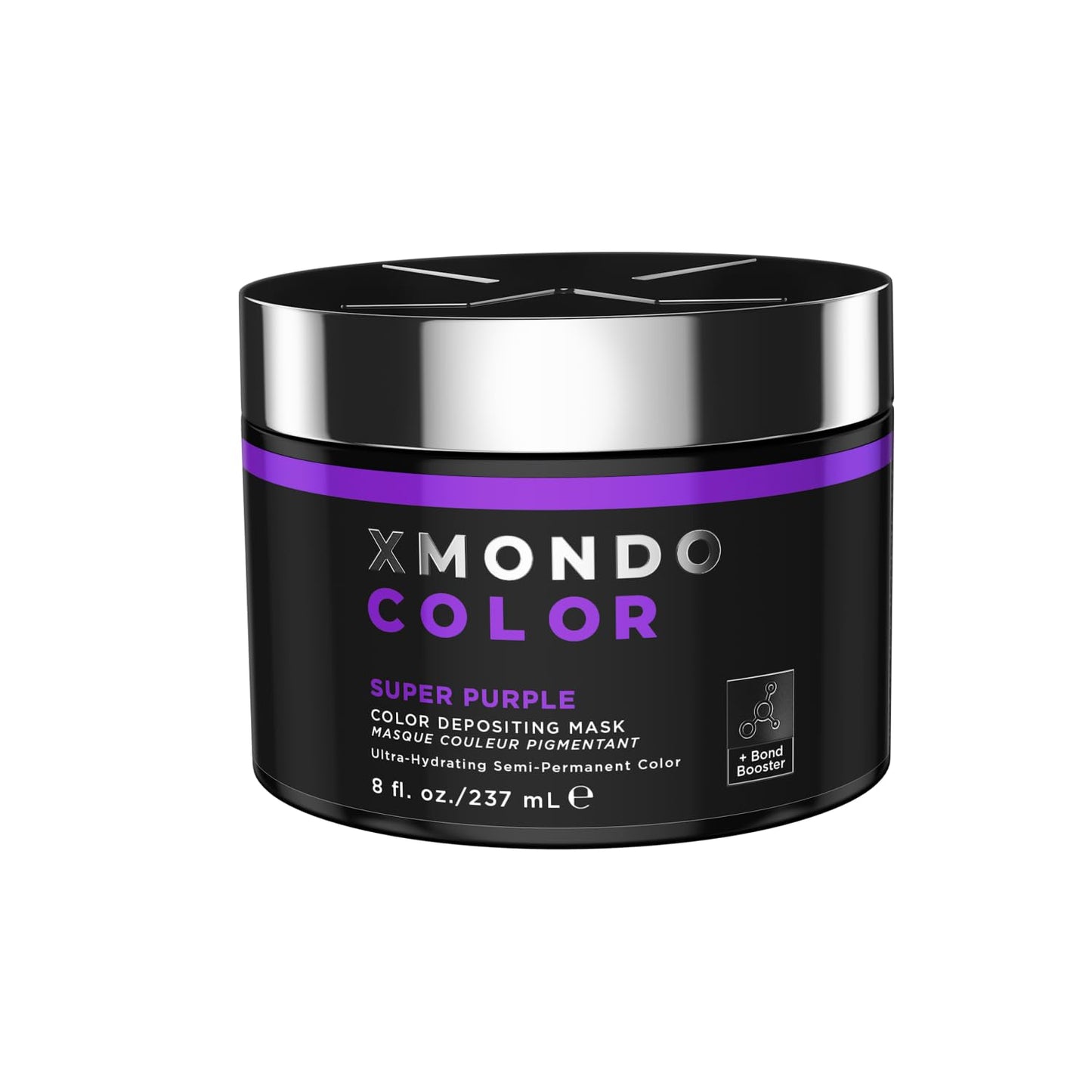 XMONDO Color Super Purple Hair Mask - Nourishing Semi-Permanent Dye with Bond Booster & Hyaluronic Acid | 8 Fl Oz