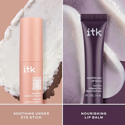 ITK Skincare Gift Set with Under Eye Stick & Shea Lip Balm for Puffiness & Dry Lips