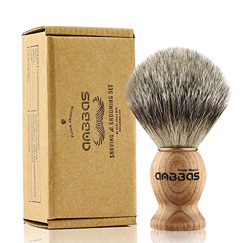 Anbbas Badger Hair Shaving Brush - Traditional Wet Shave with Natural Handle (Brush Variant)