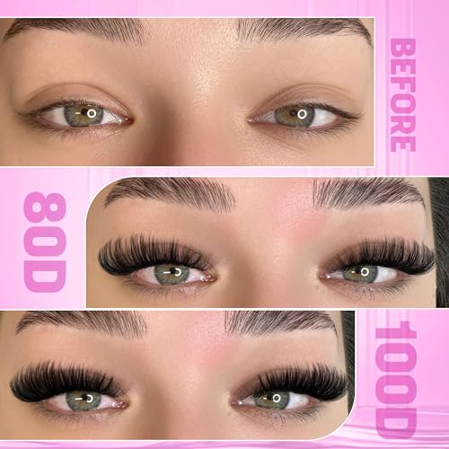 FANXITON DIY Lash Extension Kit NG01 - 80D/100D Thick Volume Clusters, 320pcs