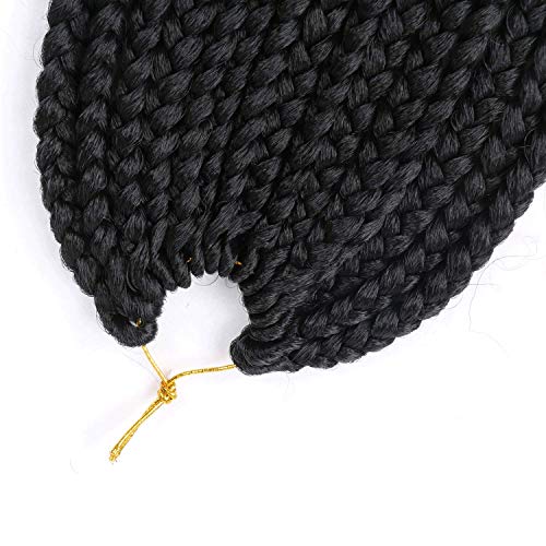 10 Inch Crochet Box Braids with Curly Ends - 6 Packs (1B) for Black Women