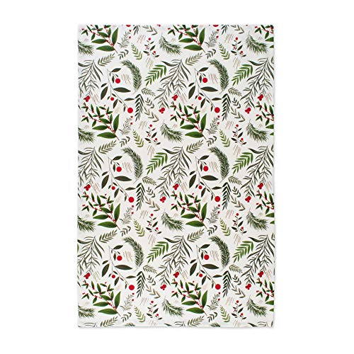 DII Christmas Kitchen Towel Set - Floral Cotton Dish Towels, 2 Pack