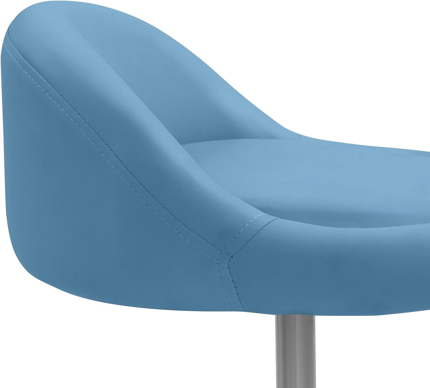 Adjustable Rolling Stool Chair - Round PU Leather Swivel Salon Stool with Backrest | Blue